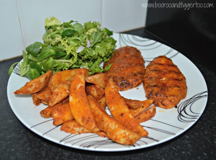 A plate of food on a table