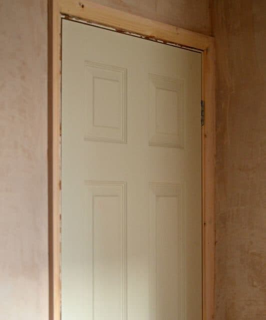 A close up of a door