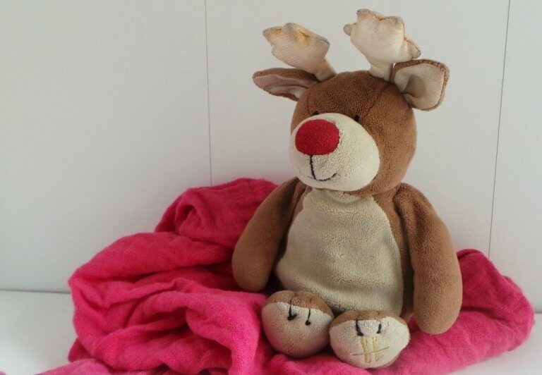 A teddy bear sitting on top of a stuffed animal