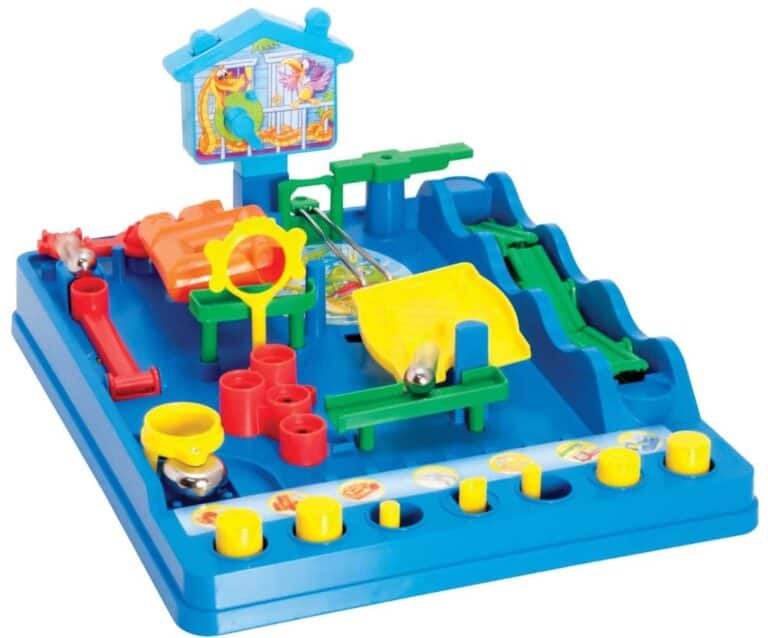 A toy train with a birthday cake