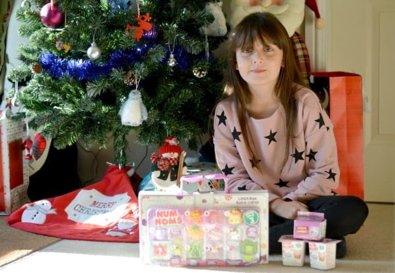 A woman sitting on a table