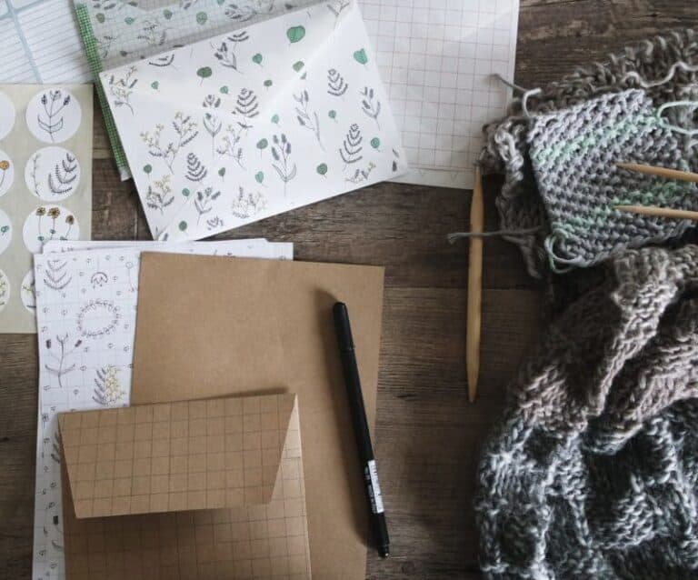 A stack of flyers on a table