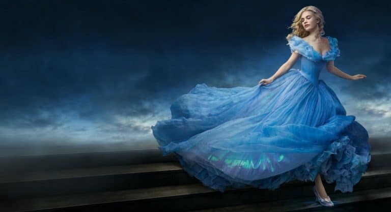 A person in a blue dress