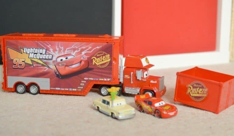 A close up of a toy truck