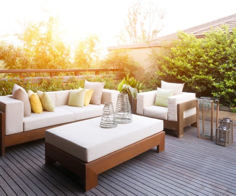 A table topped with lots of furniture