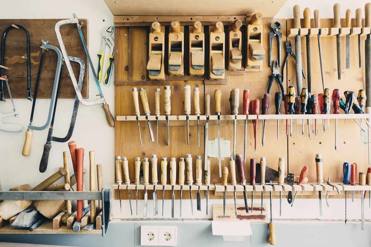 A close up of many items on the counter