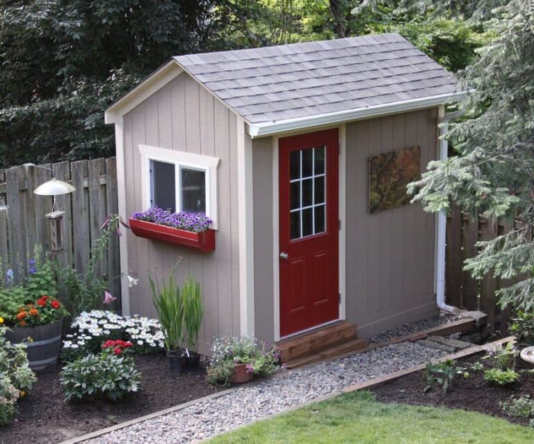 A garden in front of a house