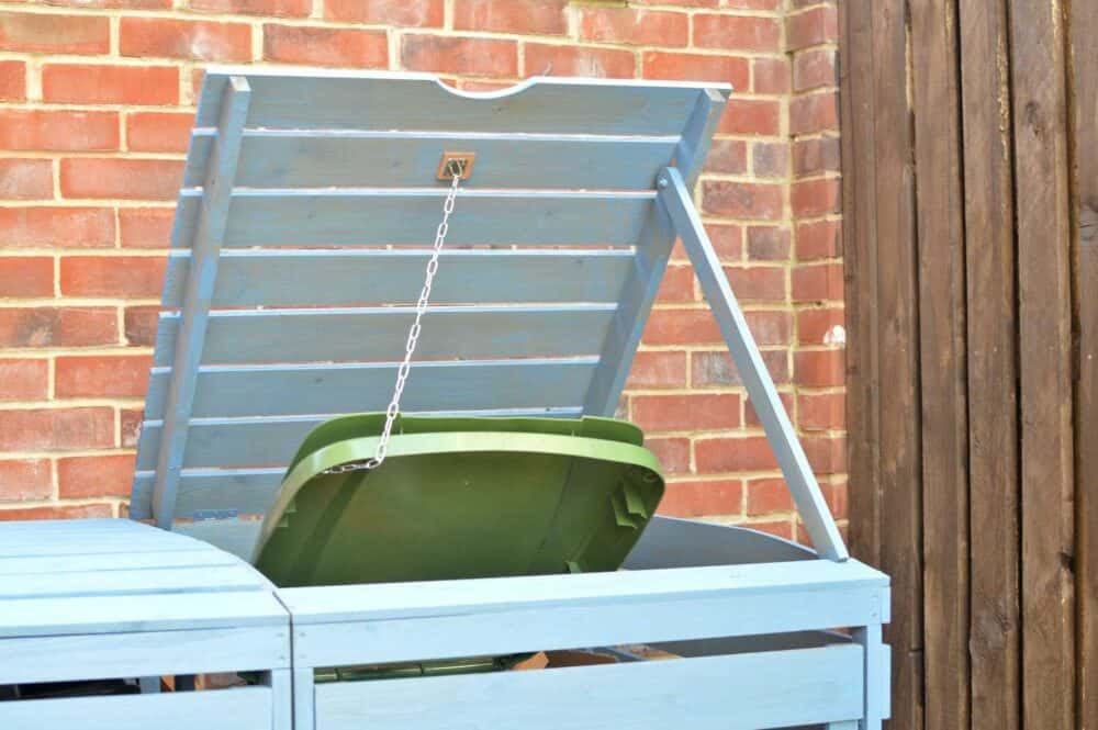 Tidying up the garden with the Eco Double Wheelie Bin Cover