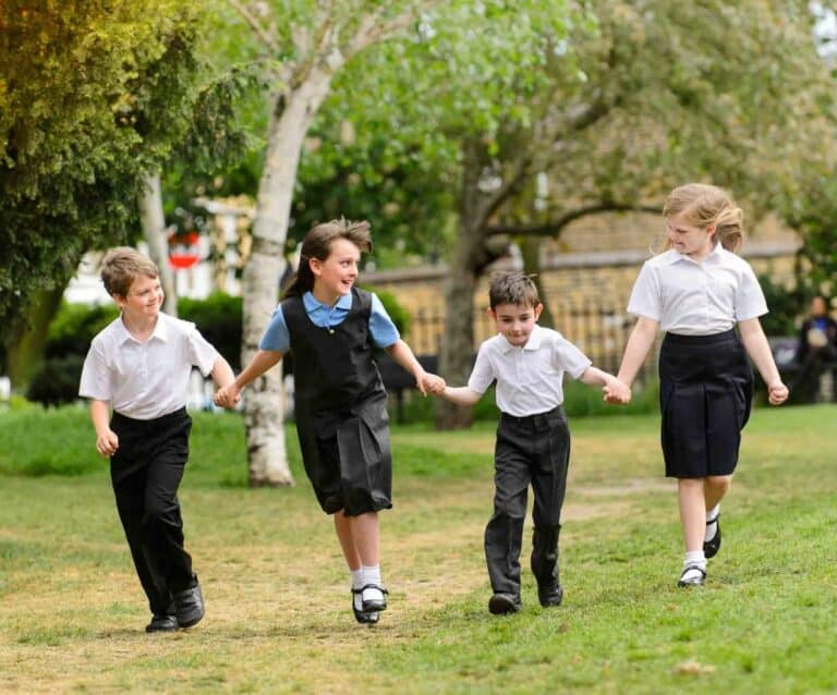 A group of people playing in a park