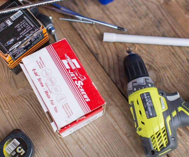 A group of items on a wooden surface