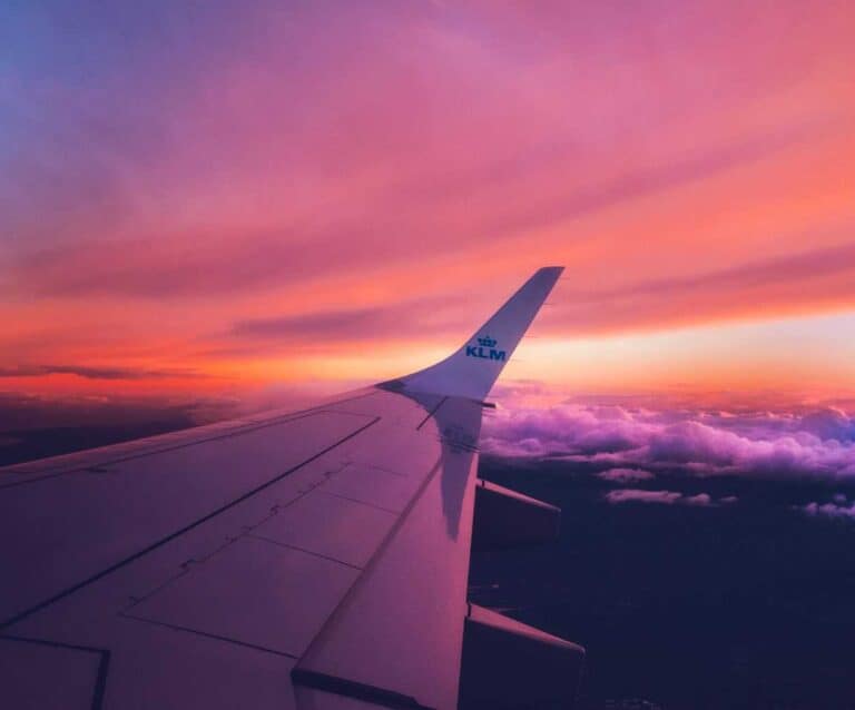 A plane flying in the sky