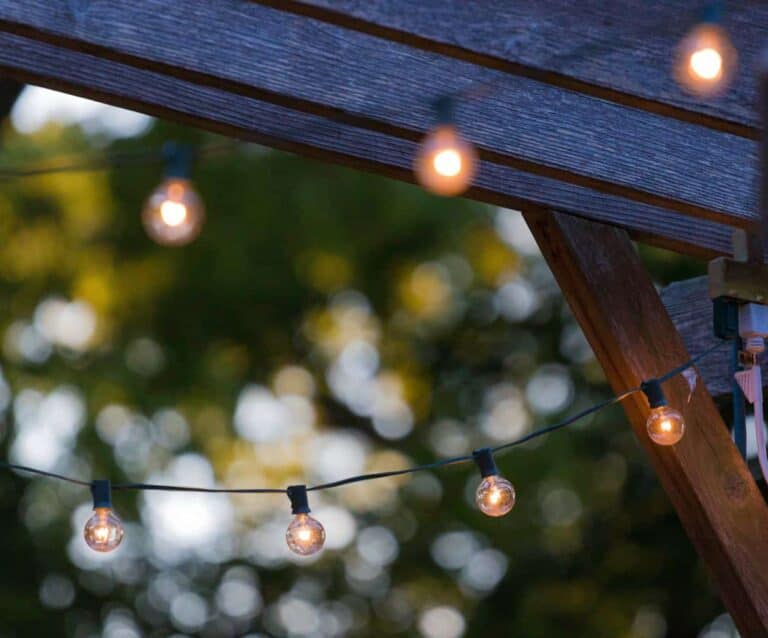 A traffic light hanging from the ceiling