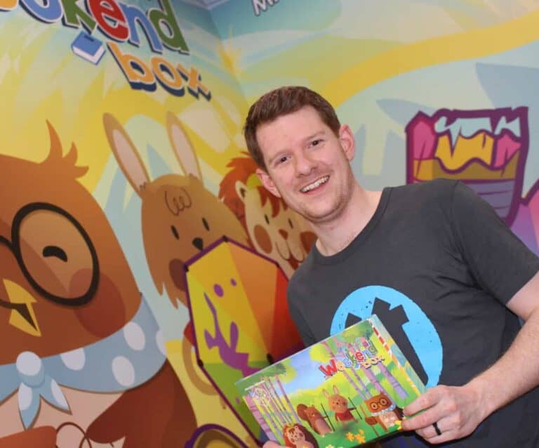 A man holding a sign