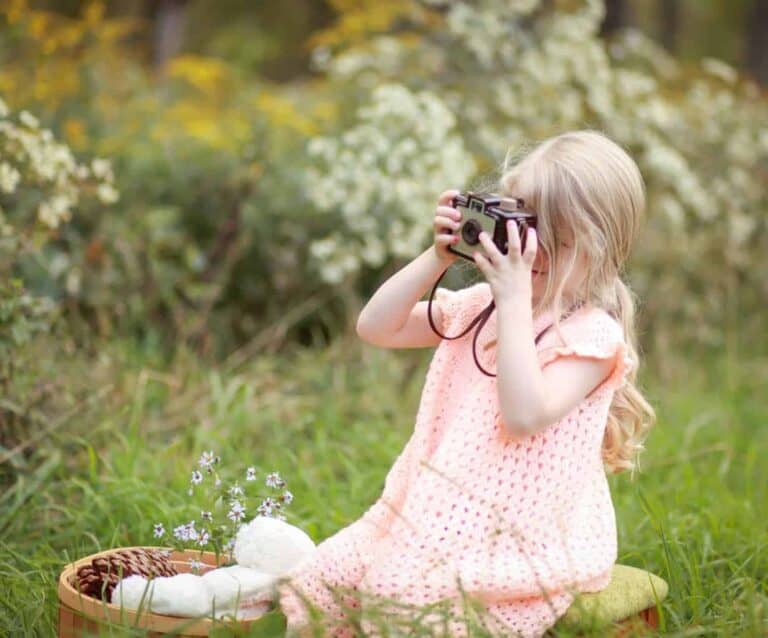 A young girl talking on a cell phone