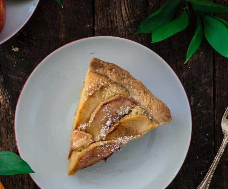 A piece of bread on a plate