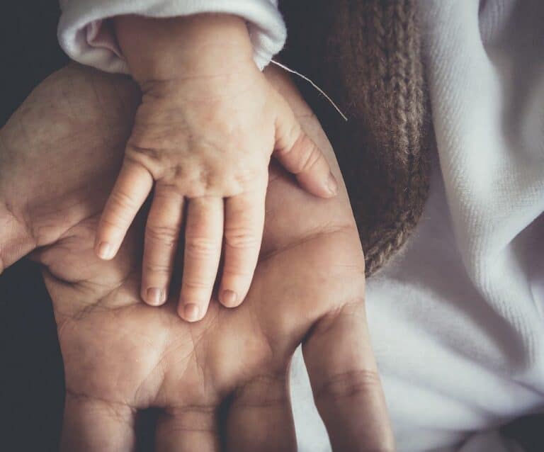 A close up of a hand
