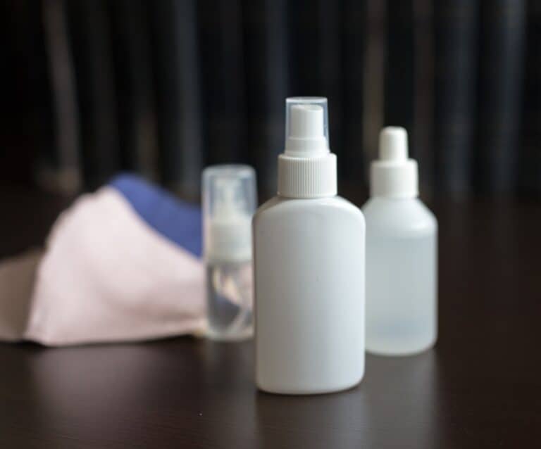 A close up of a spray bottle