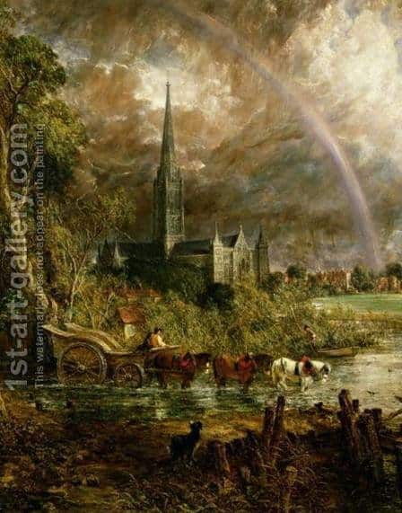 Lost painting masterpieces - Salisbury cathedral from the meadows