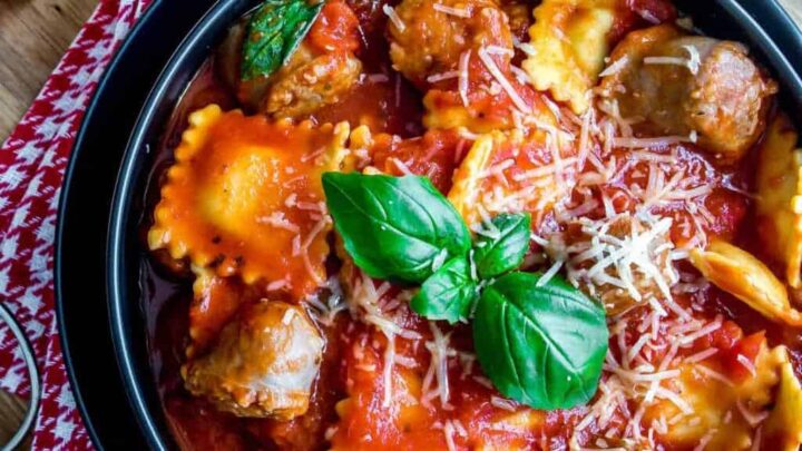Image for Ravioli and Sausage Slow Cooker Casserole