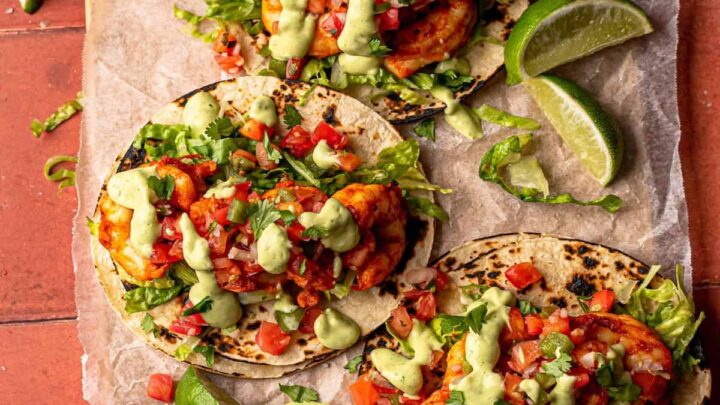 Image for Air Fryer Shrimp Tacos with Avocado Crema – Real Food with Sarah