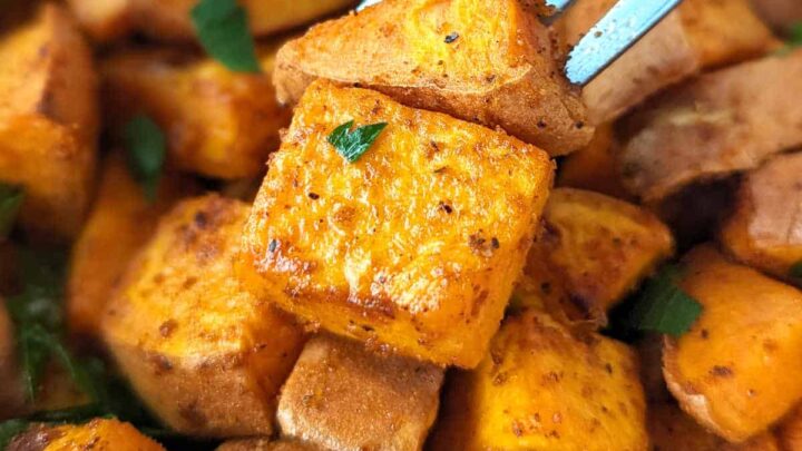 Image for Crispy Air Fryer Sweet Potato Cubes (Quick + Easy)